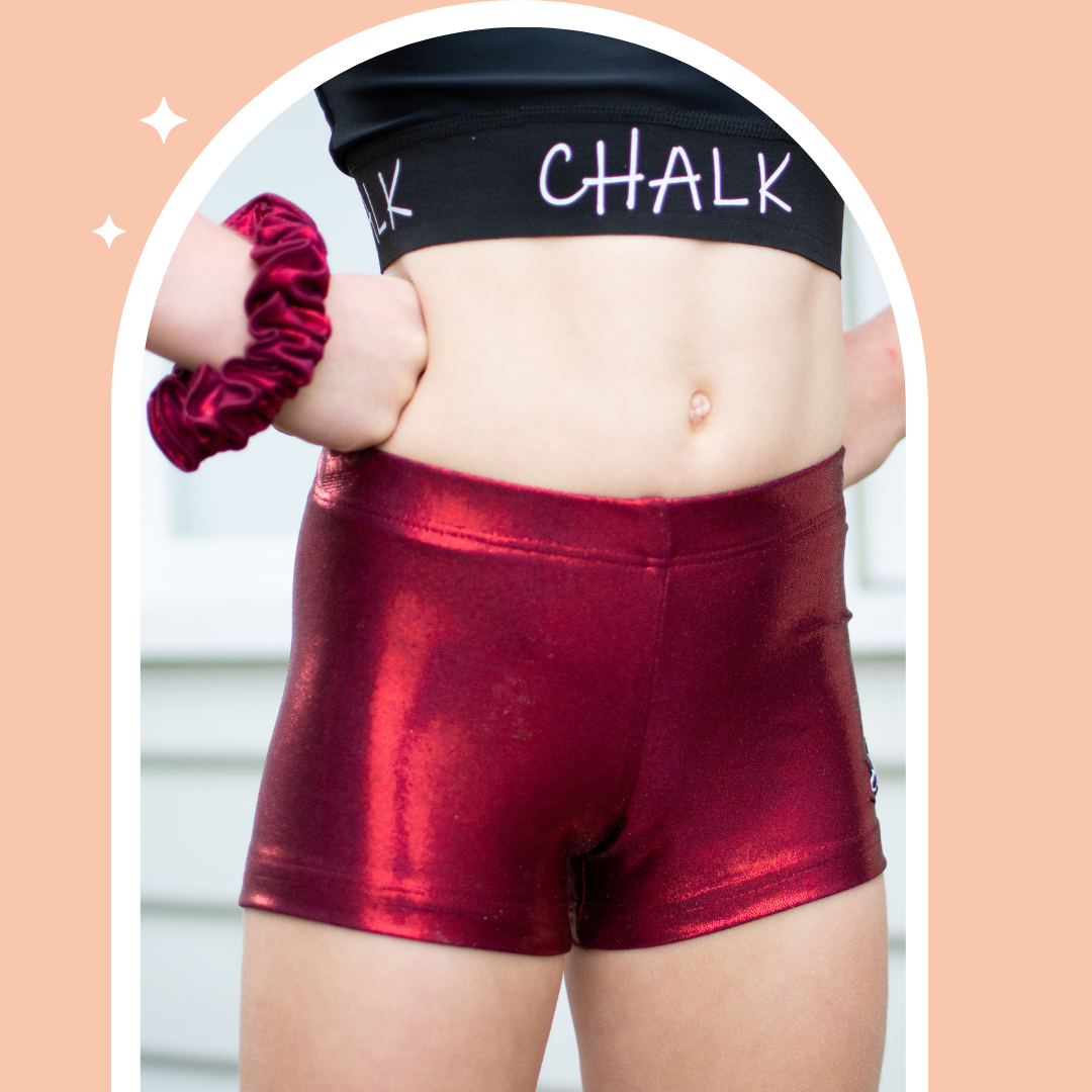 Burgandy Foil Shorts