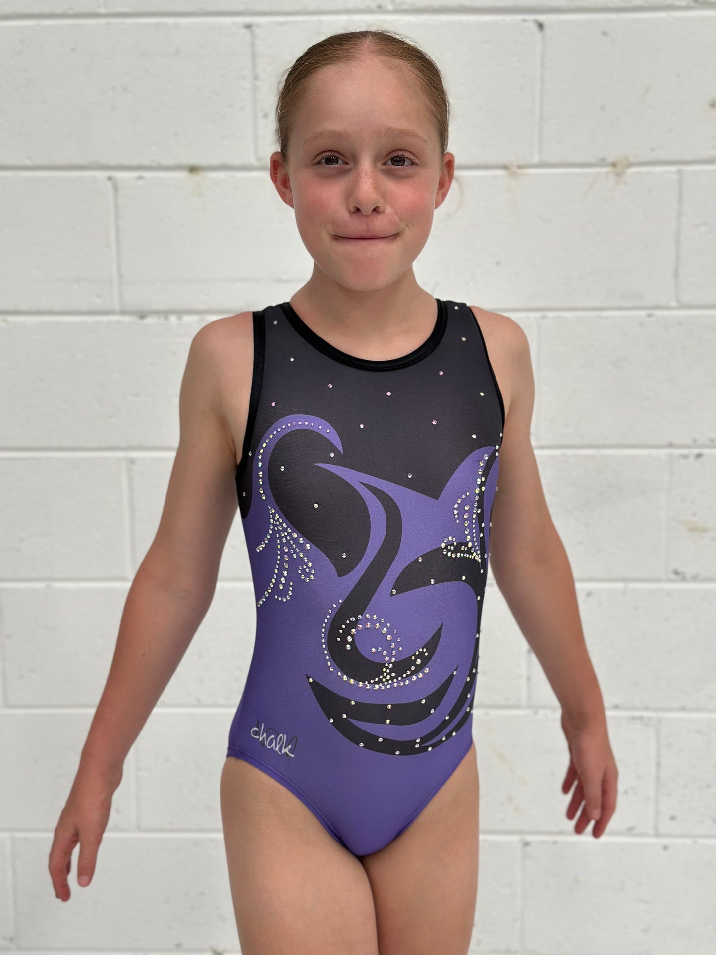 Glitz Sleeveless Sub Leo with Crystals