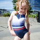 Navy/Red Piper Leotard
