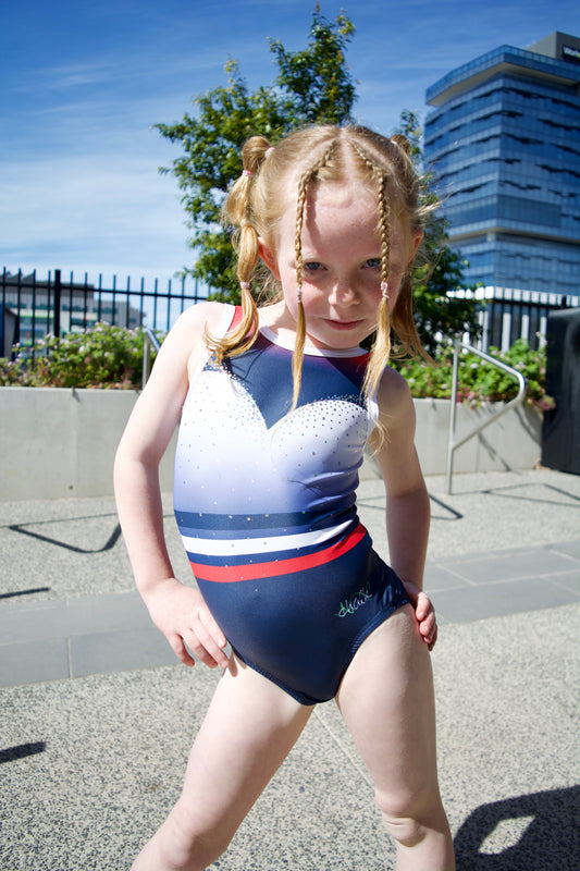 Navy/Red Piper Leotard