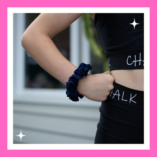 Navy Lycra Scrunchie